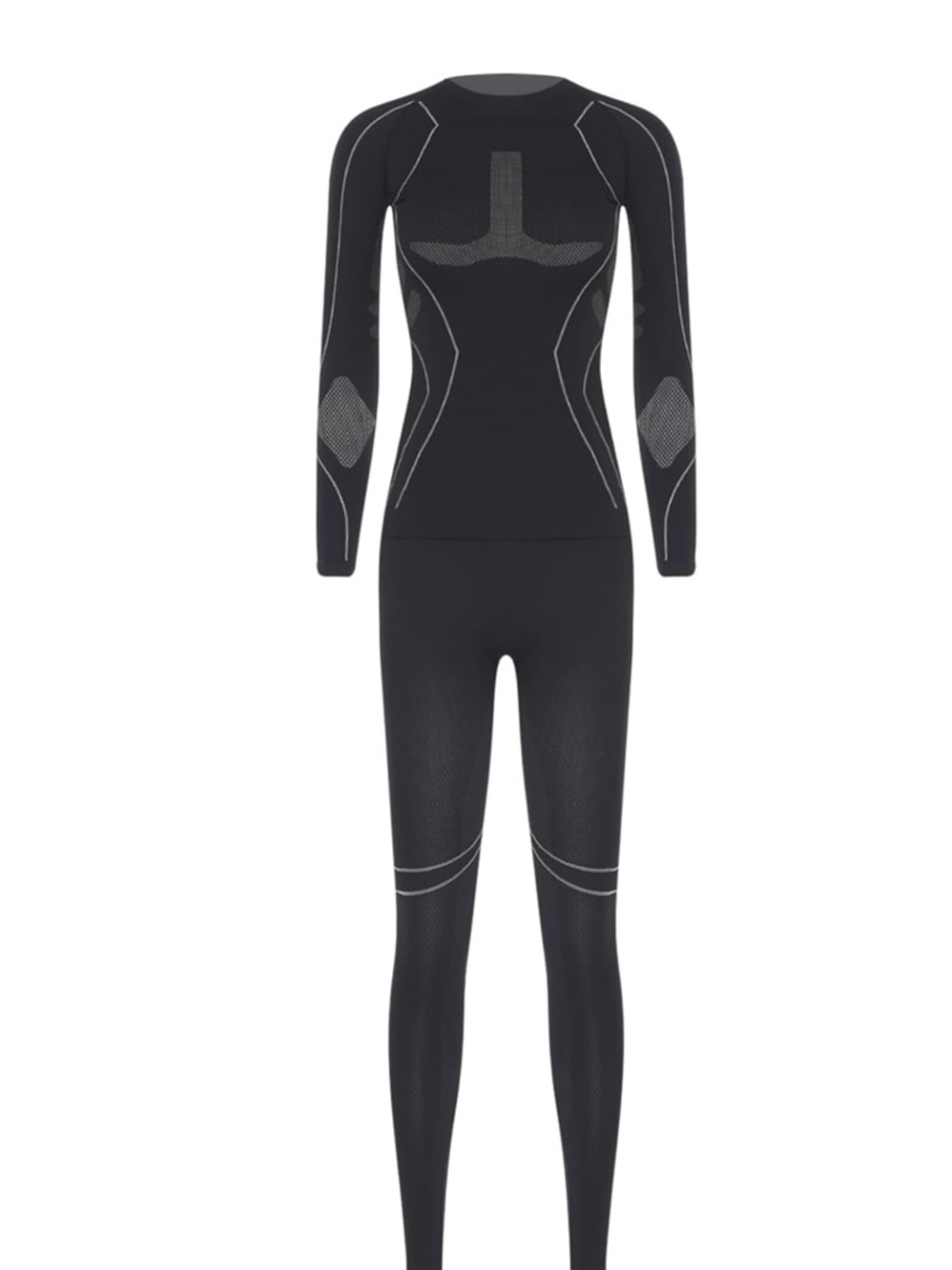Black Seamless Thermal Base Layer Set